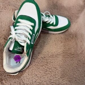 Reebok Green and White Women's Sneakers
